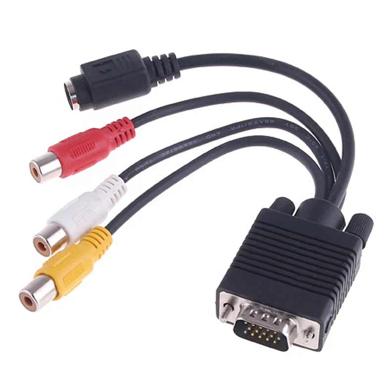 ПК VGA к S Video AV RCA ТВ выход конвертер кабель адаптера S288|Коробки передач и кабели| |