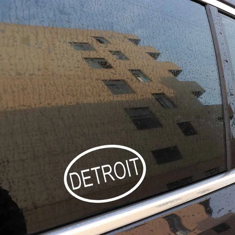 YJZT 14 8 см * 10 Автомобильная Наклейка Виниловая наклейка DETROIT CITY код страны овальный