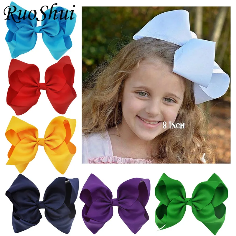 Заколки для волос 10 шт./лот 8 дюймов с большим бантом|ribbon hair clip|hair cliplarge bows |