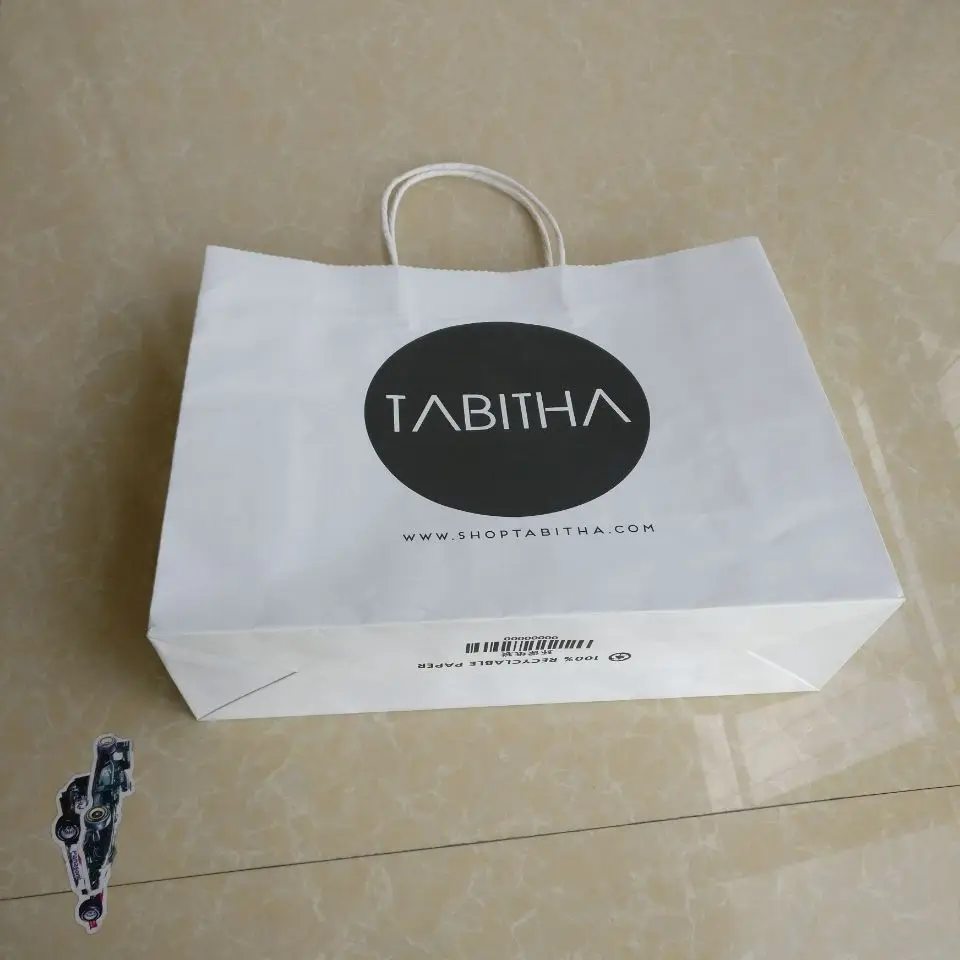 1000 шт./лот переработанные оптовые дешевые коричневые бумажные пакеты с ручками