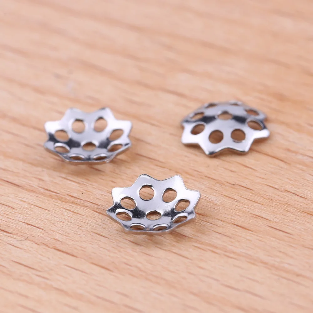 Onwear 50 шт. fit 10 мм 12 жемчуг цветок шариков крышка из нержавеющей стали diy ювелирных