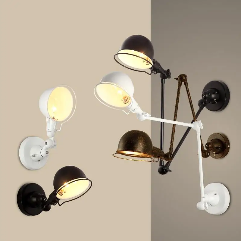 RetroIronWall LampSimple и ModernAdjustable поворотный кронштейн для настенные бра открытый