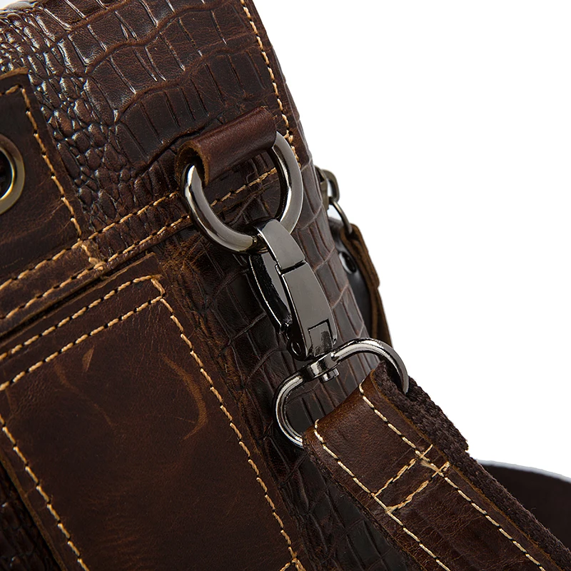 Crocodile Pattern Men Bag High Quality PU Leather Briefcase For Teenage Boys Fashion Shoulder Daily Classic Crossbody |