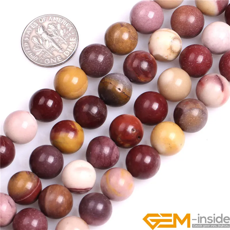 Круглые бусины Mookaite Jaspers из натурального камня, бусины для рукоделия, свободные бусины для изготовления браслетов для изготовления ювелирных изделий, нить 15 дюймов