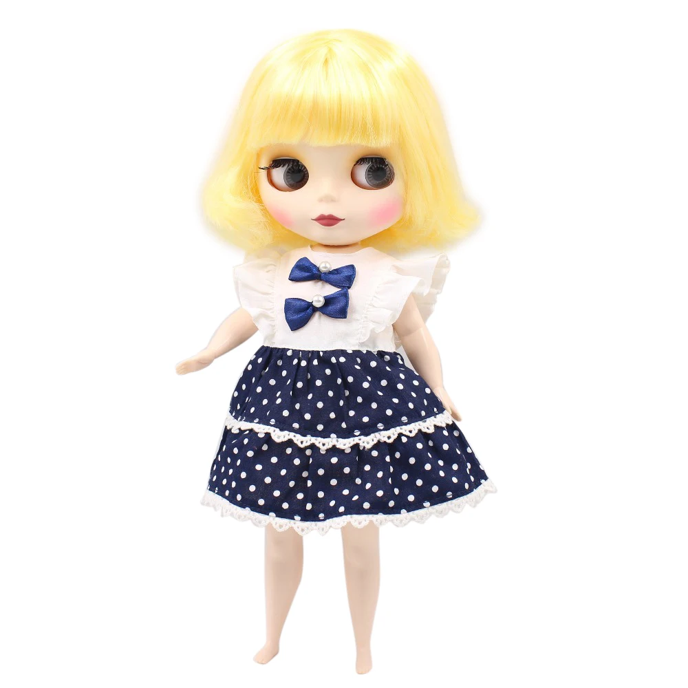 Ледяная кукла DBS Blyth 1/6 30 см светильник с желтыми волосами для жирного тела белая