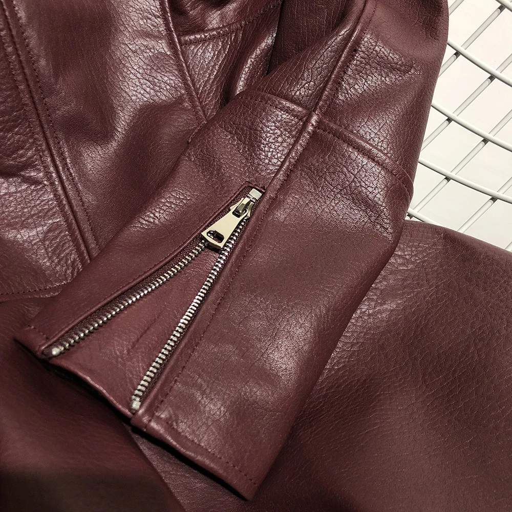 YOLOAgain women genuine leather jacket ladies asymmetrial long real | Женская одежда