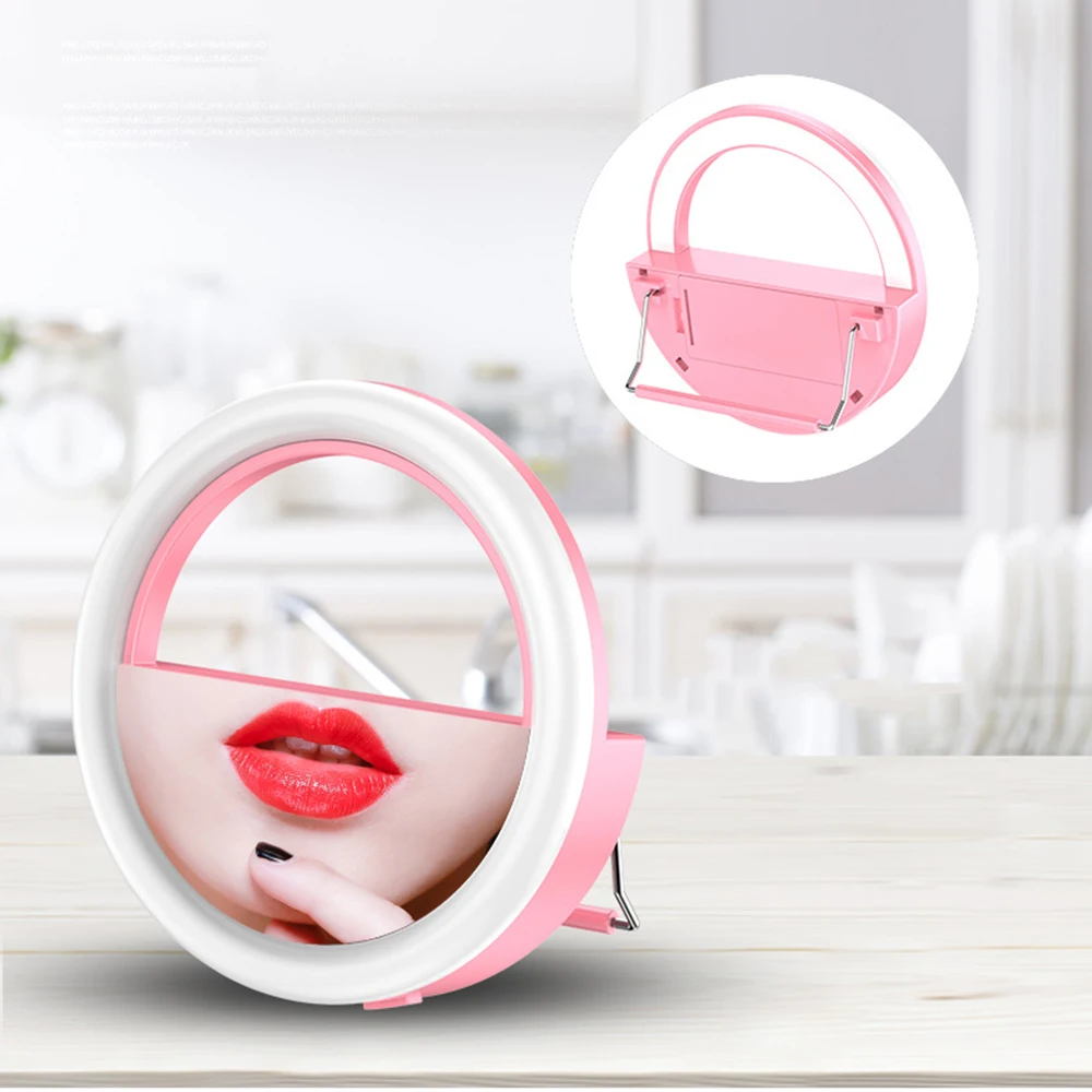 2019 new phone light supplement LED ring -timer lamp with mirror fixture | Красота и здоровье