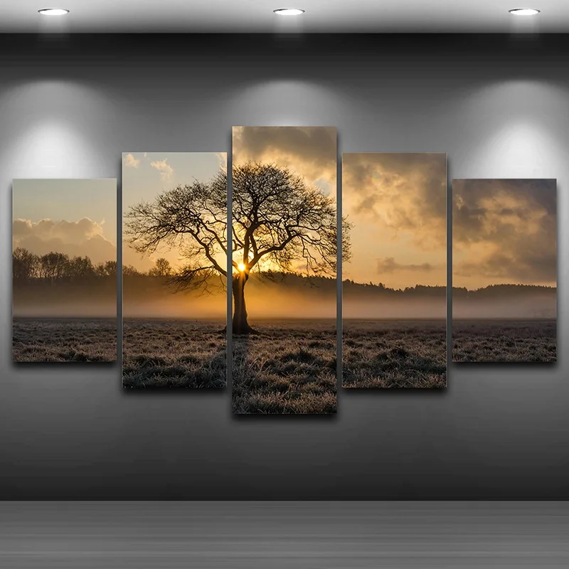 Картина на холсте винтажная настенная рамка печатные картины 5 панелей Постер