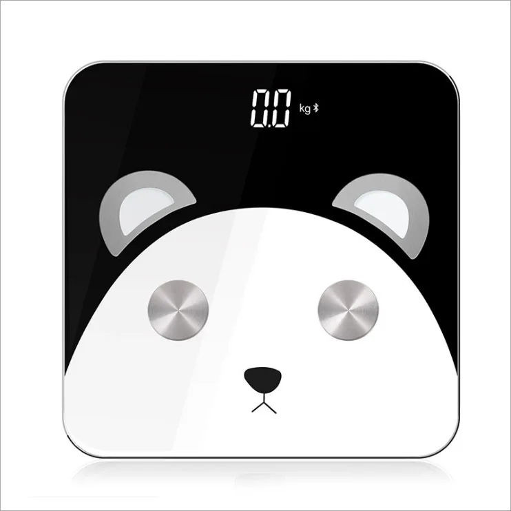 Panda электронные умные весы для ванной тела Fat mi стальные весы цифровой Bluetooth баланс Международный приложение PK Xiao mi - Цвет: Черный