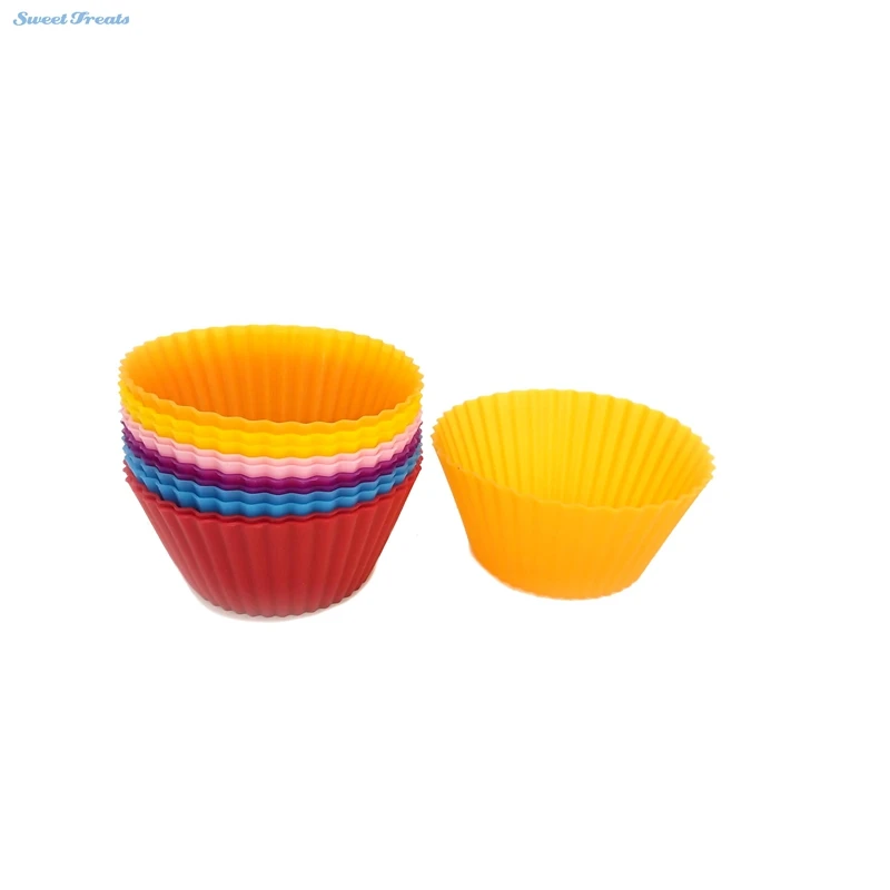 12 шт. силиконовые формочки для маффинов 7 см|cake tools|cupcake linerssilicone cup cake |