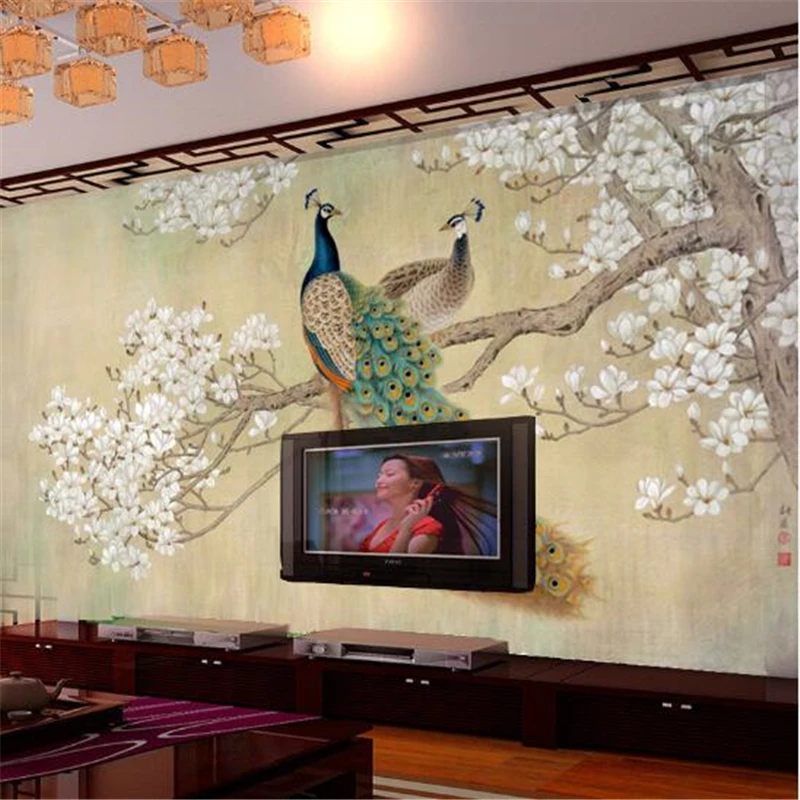 Обои для фото современная живопись китайская гостиная спальня ТВ фон птица