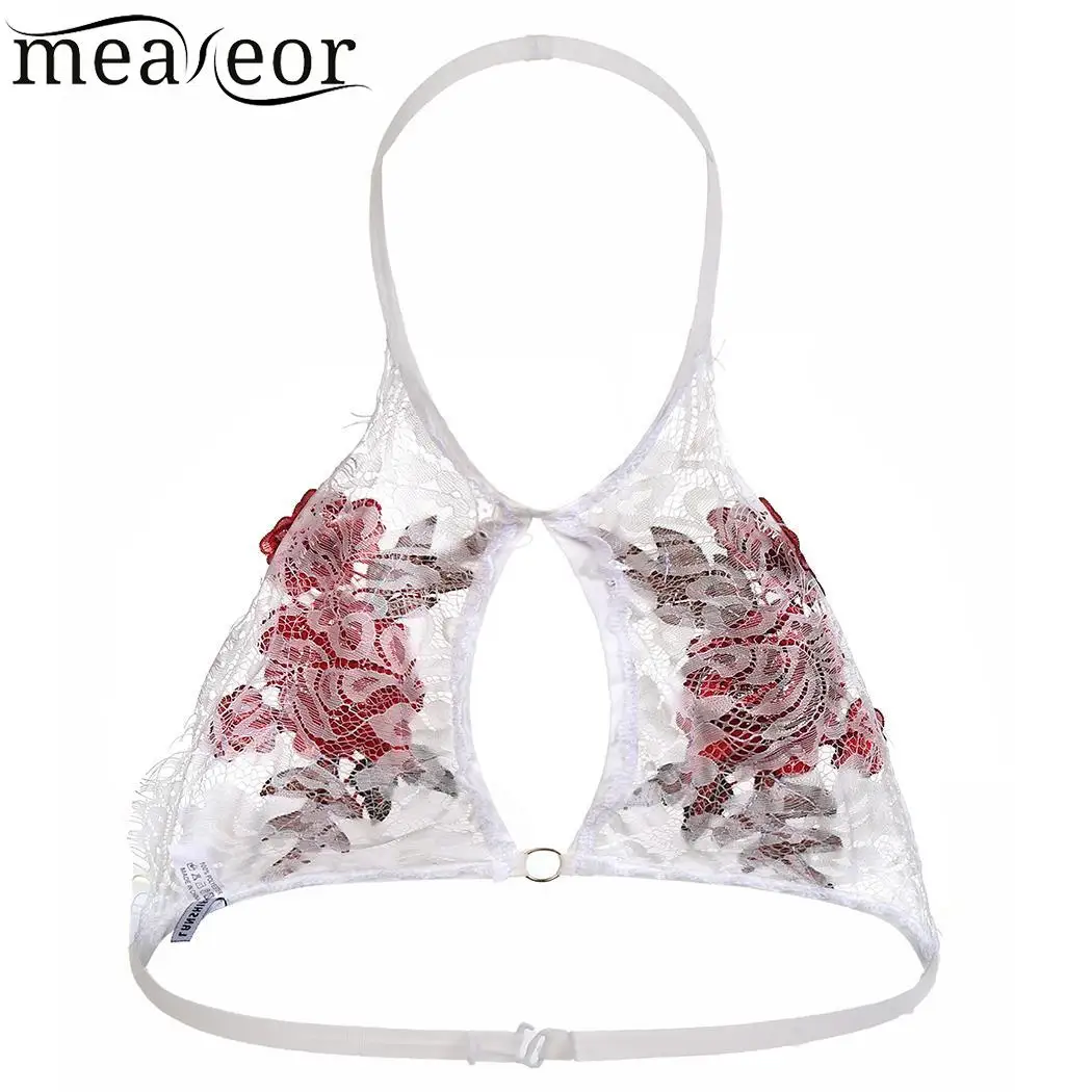 Цветочные Холтер бюстгальтер вышитые кружева Bralette|Топы без бретелек| |