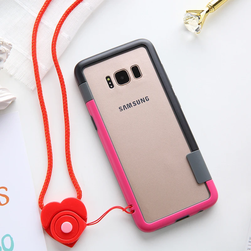 Sam s10 plus/s9 противоударный бампер, милый эластичный, мягкий, силиконовый каркас для samsuang galaxy note 8/note9 для galaxy S8 plus ремешок