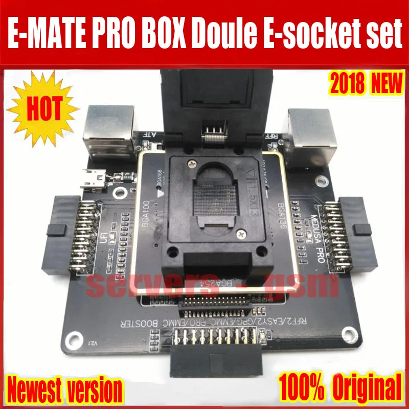 2019New E-MATE коробка памяти на носителе EMMC doule E-розетка Поддержка BGA100 136 168 153 169 162 186 221 529 254 для легкий JTAG плюс UFI коробка Ri
