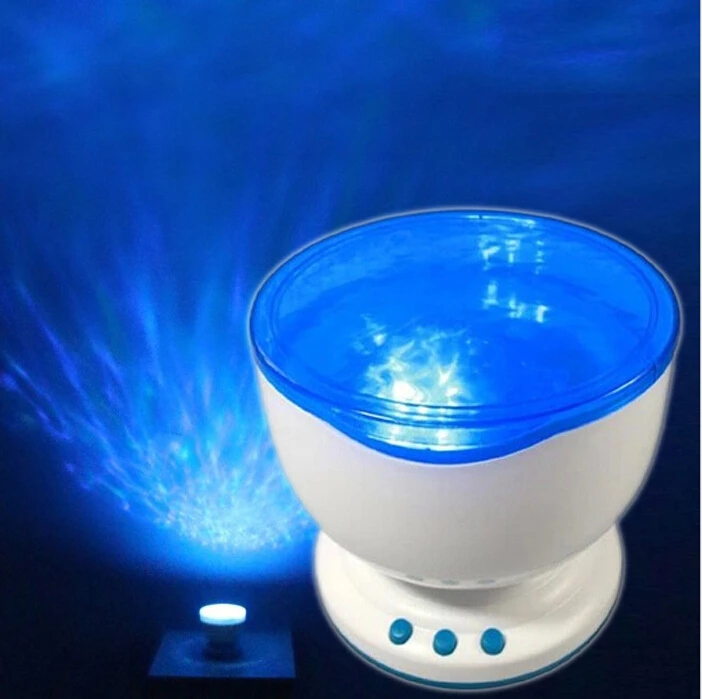 

Novelty Led Night Light Projector Aurora Master Blue Sea Waves Ocean Projection Lamp with Speaker for Bedroom Decoration