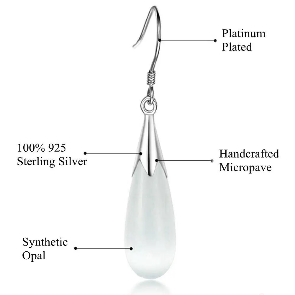 Женские серьги-капельки GVBORI классические висячие серьги из стерлингового