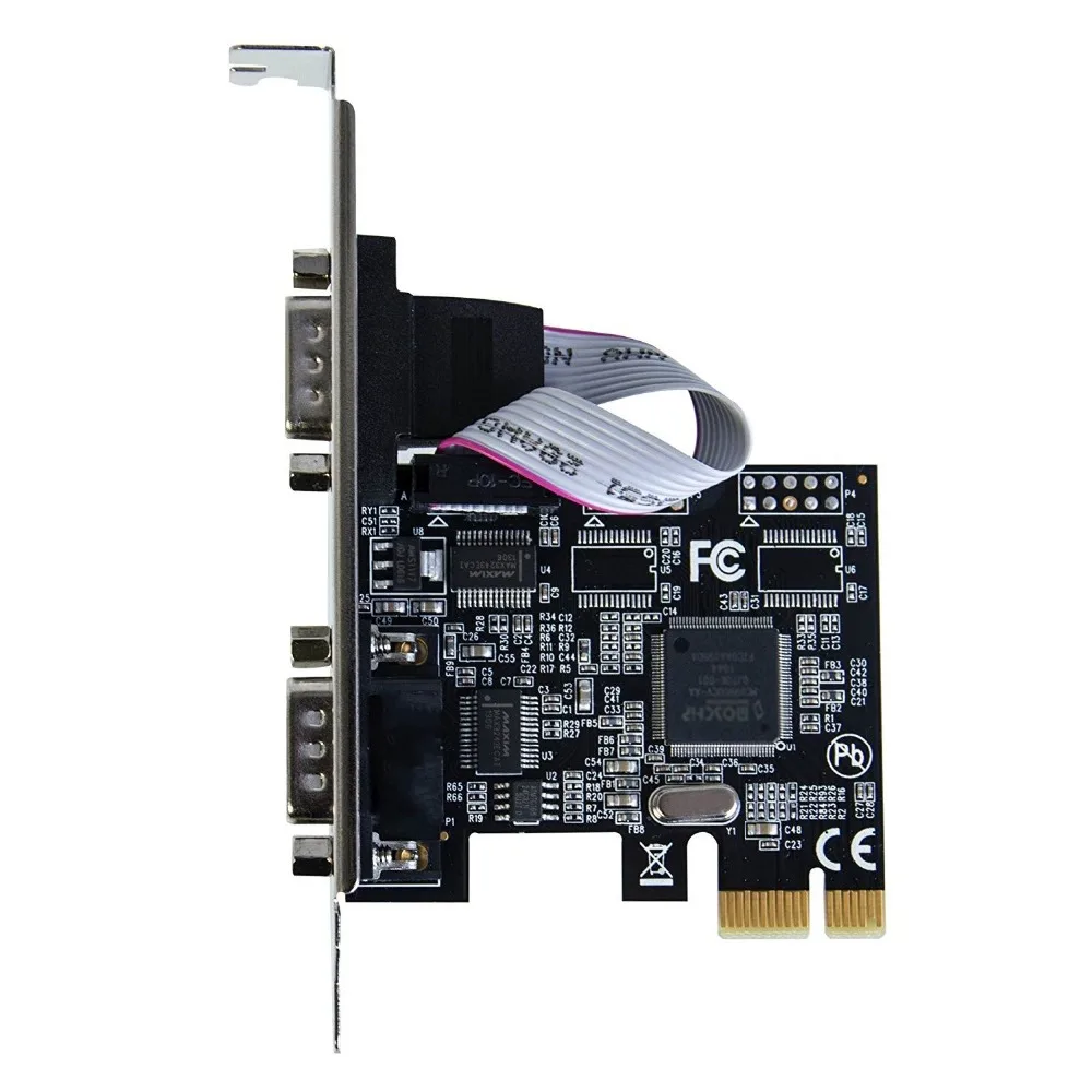 Высококачественный чип PCI E Express Dual Serial DB9 RS232 2 порта адаптер контроллера 16C550 UART с