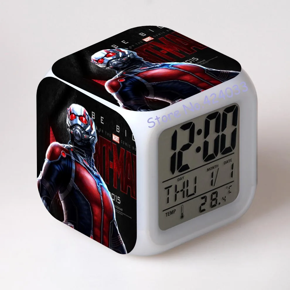 Ant man будильники квадратный ccolor changing despertador Часы светодиодный с одним лицом цифровые часы американский стиль - Цвет: Ant man clock