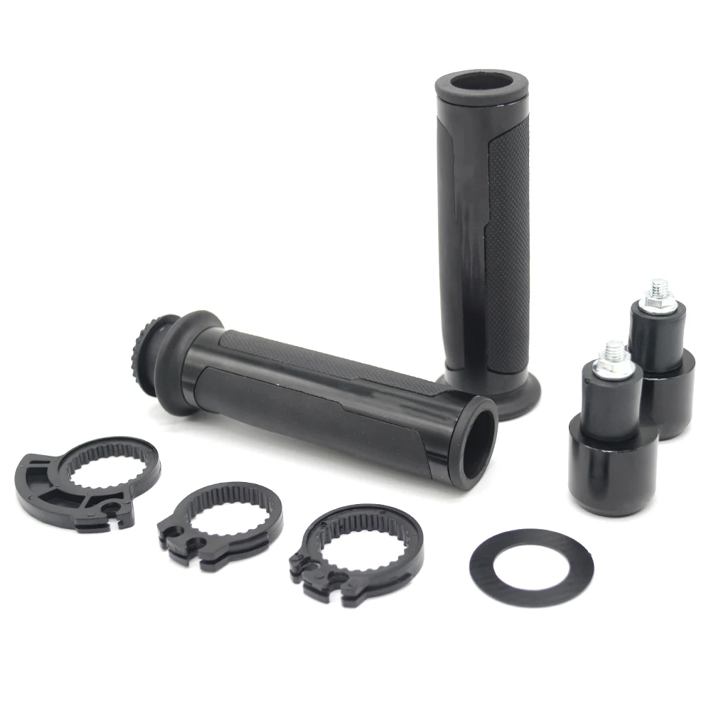 Black with logo Новинка 7/" CNC мотоциклетные ручки гоночные ручки руля и концы для suzuki gsr 600 honda cb 1300 kawasaki ninja 250r yamaha - Цвет: Black with logo