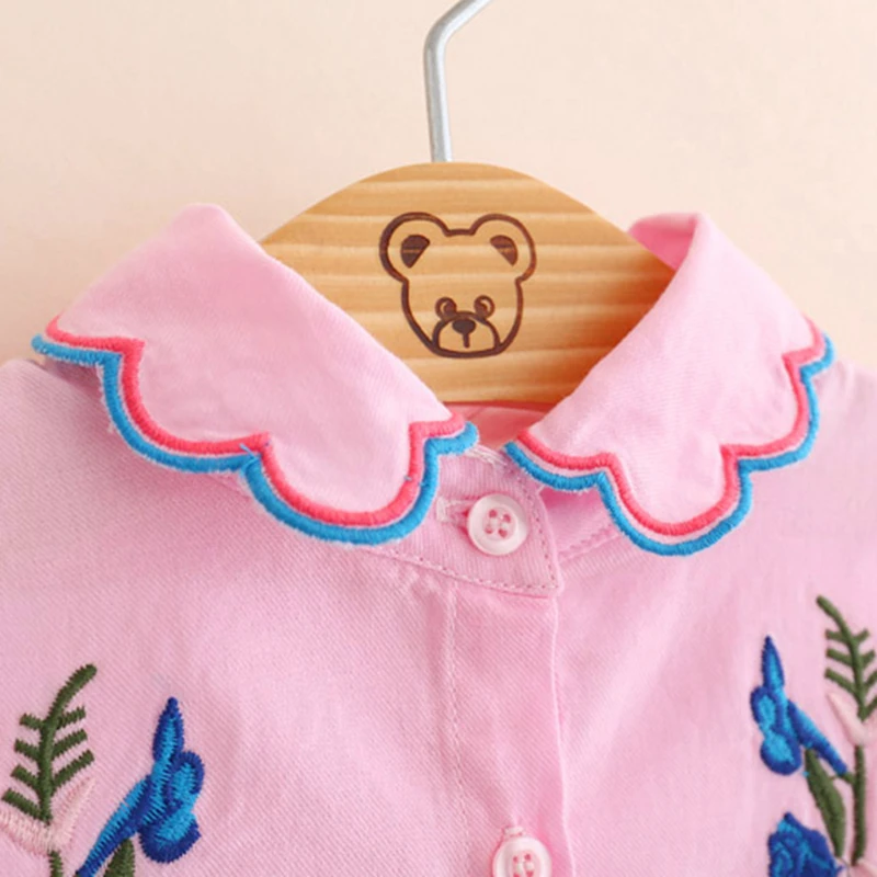 IMMDOS Girls 2018 Spring Cotton Blouses Kids Embroidery Floral Shirts Children Princess Fashion Blusas Baby Girl Cute Clothes | Детская
