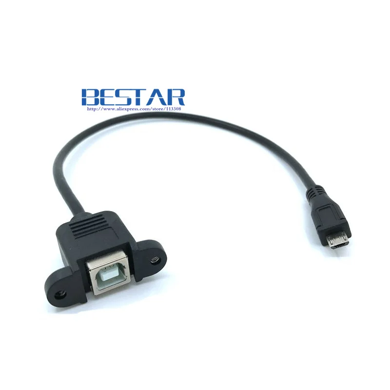 Micro USB 5pin штекер к 2 0 B Тип гнездовой Соединительный кабель 30 см 50 с панельным