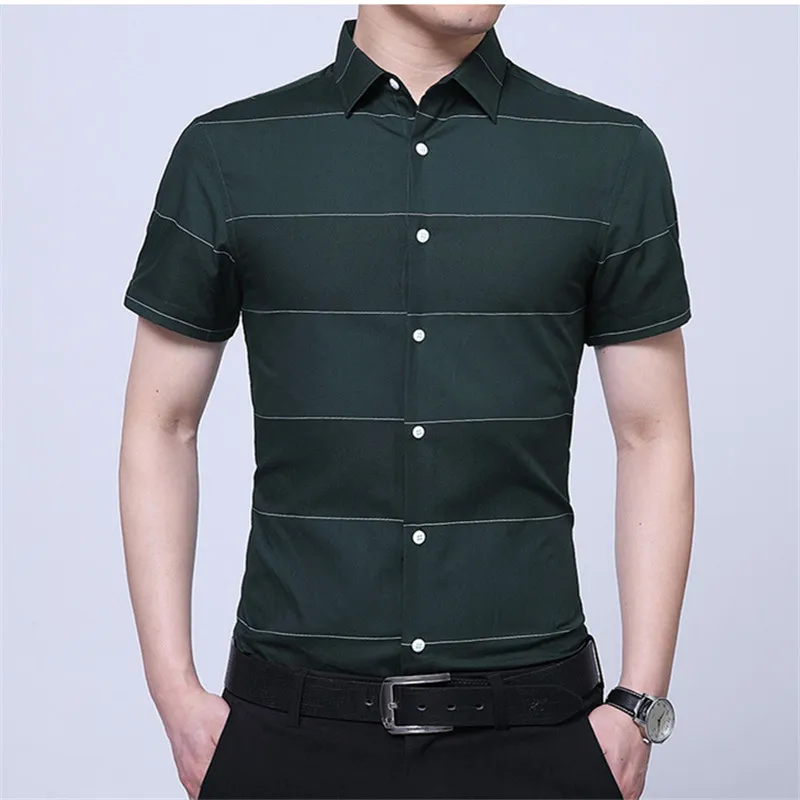 Плюс размер 4XL корейский стиль 2018 летняя Мужская винтажная Повседневная рубашка