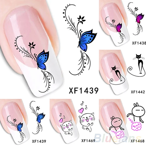 5 Листов Nail Art Наклейки Вода Трансфер 3D Бабочки Советы Украшения Новый|stickers water|nail