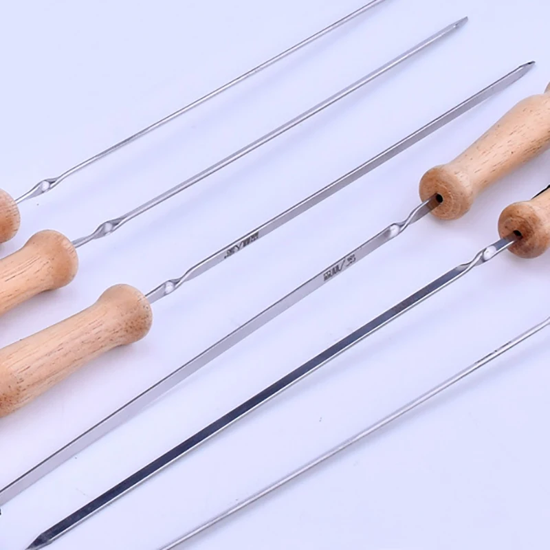 Палочки для барбекю с деревянной ручкой наклейки кебаба инструменты пикника и на