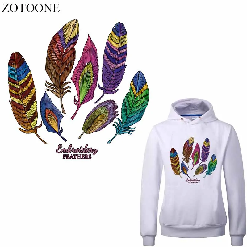 ZOTOONE модные перьевые накладные железные накладки для одежды DIY термопереводные