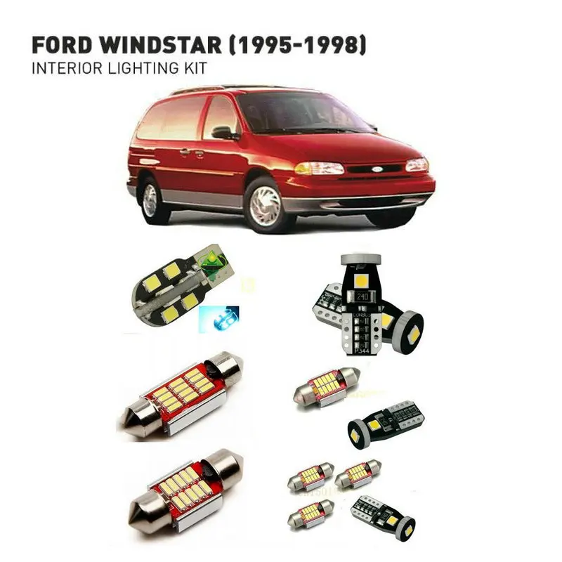 Светодиодные лампы для салона Ford windstar 1995-1998 9 шт. автомобильные Canbus | Автомобили и