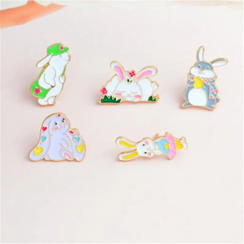 WKOUD кролик сумка шляпа платье-Пижама Кролик эмаль брошь булавки джинсовая одежда
