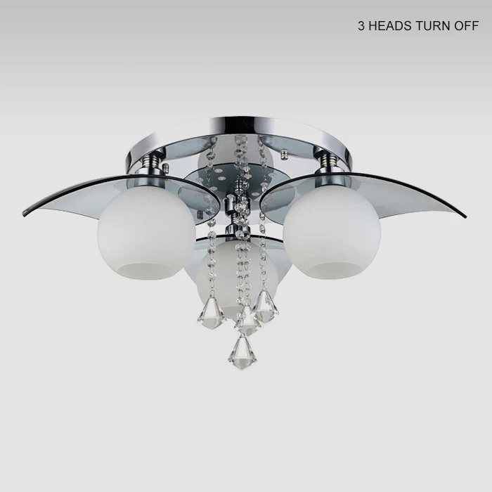 

Modern Crystal Ceiling Lamp Home Deco Glass Gobal LED Ceiling Light Fixture Remoter Control Living Room Lamp
