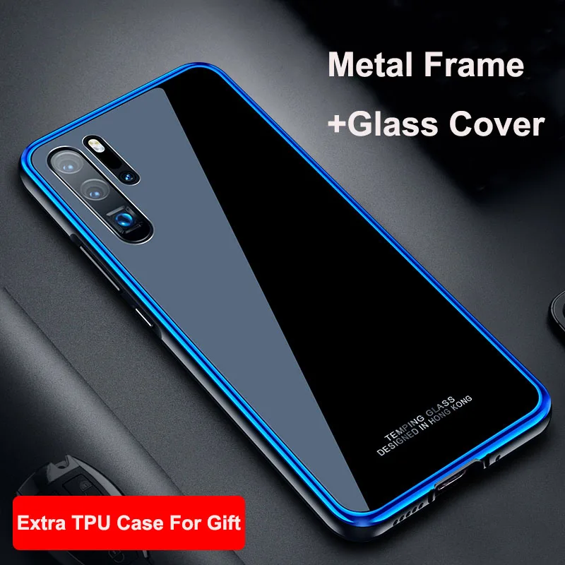 Leanonus металлический бампер чехол для huawei P30 P20 Pro mate 20 Pro 9H закаленное стекло крышка противоударный алюминиевая рамка стеклянный чехол для телефона