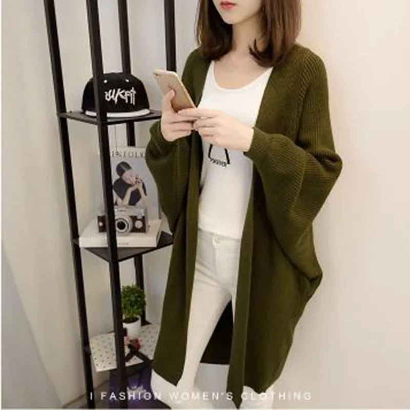2017 Fashion Sweater autumn winter loose full sleeve Christmas sweater women solid color casual Cardigans Knitted |