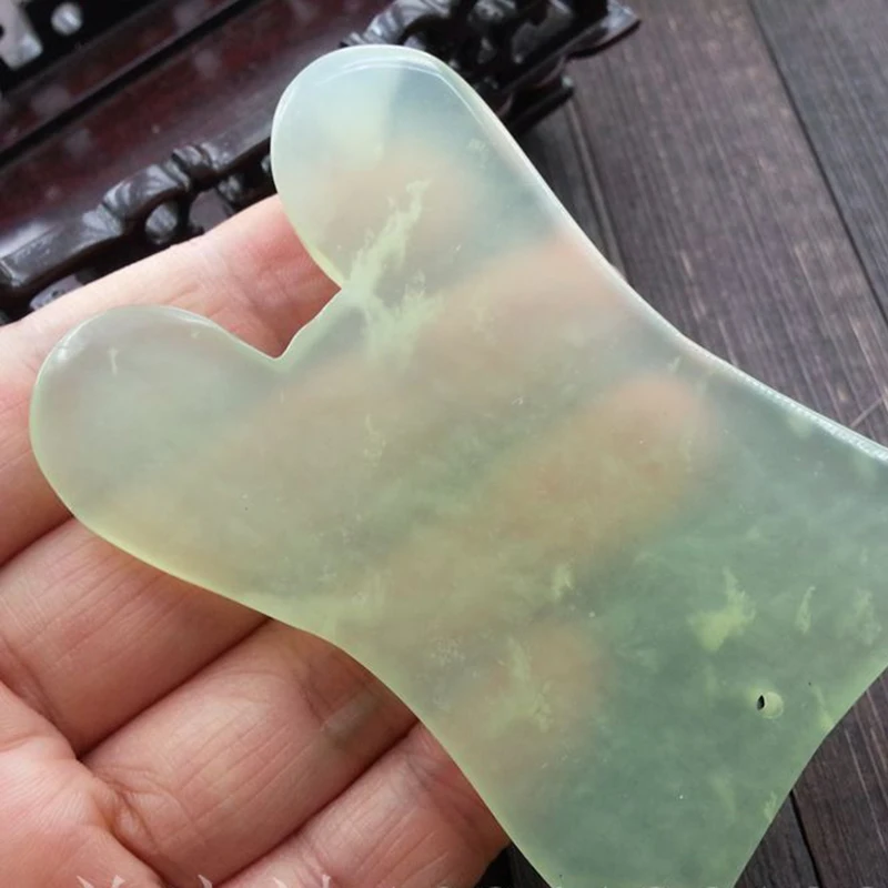 Jade Stone Guasha массажный инструмент для здоровья, Jade Gua Sha, массажная доска для лица против морщин, традиционные китайские акупунктурные точки