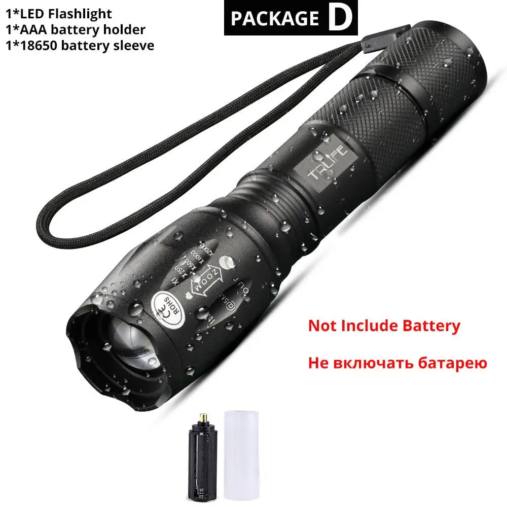 Package D Супер яркая лампа xhp70.2 самый мощный фонарик usb Zoom СВЕТОДИОДНЫЙ Фонарь xhp70 xhp50 18650 или 26650 батарея лучший кемпинг, Велоспорт - Испускаемый цвет: Package D