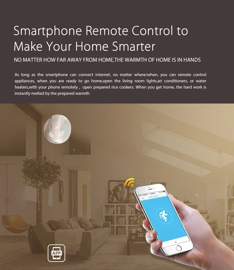 YobangSecurity Smart WiFi PIR датчик движения сенсор для Amazon Alexa помощник пластиковый