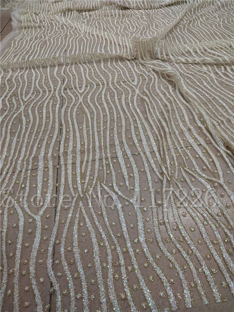 Good looking 5yards hand print glitter tulle mesh lace fabric JRB-72103 for wedding dress in off white | Дом и сад