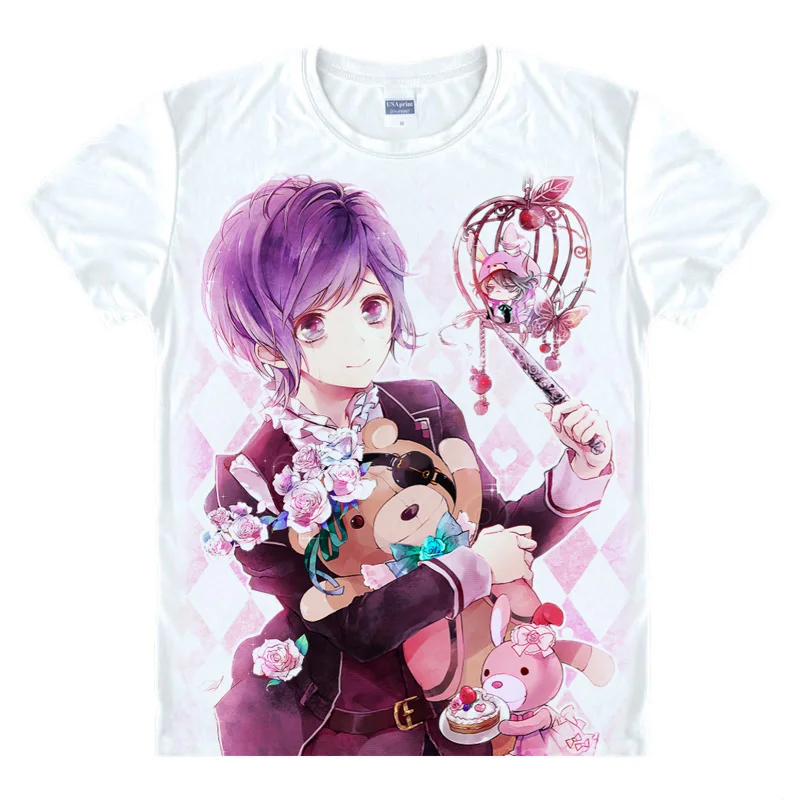 Style 1 Coolprint аниме рубашка DIABOLIK LOVERS Diaborikku Ravazu футболки с коротким рукавом Komori Yui Sakamaki Kanato Косплей Motivs рубашки - Цвет: Style 1