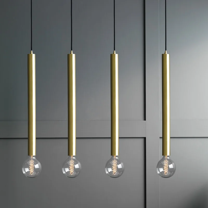 

Скандинавский Золотой подвесной светильник E27, люстра для спальни, кафе, магазина, лофта, промышленная лампа с одной лампой