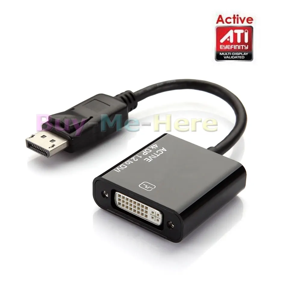 Новинка 2021 г. Active ATI Eyefinity 4K DisplayPort DP штекер-DVI гнездо адаптер для видео и аудио HDTV