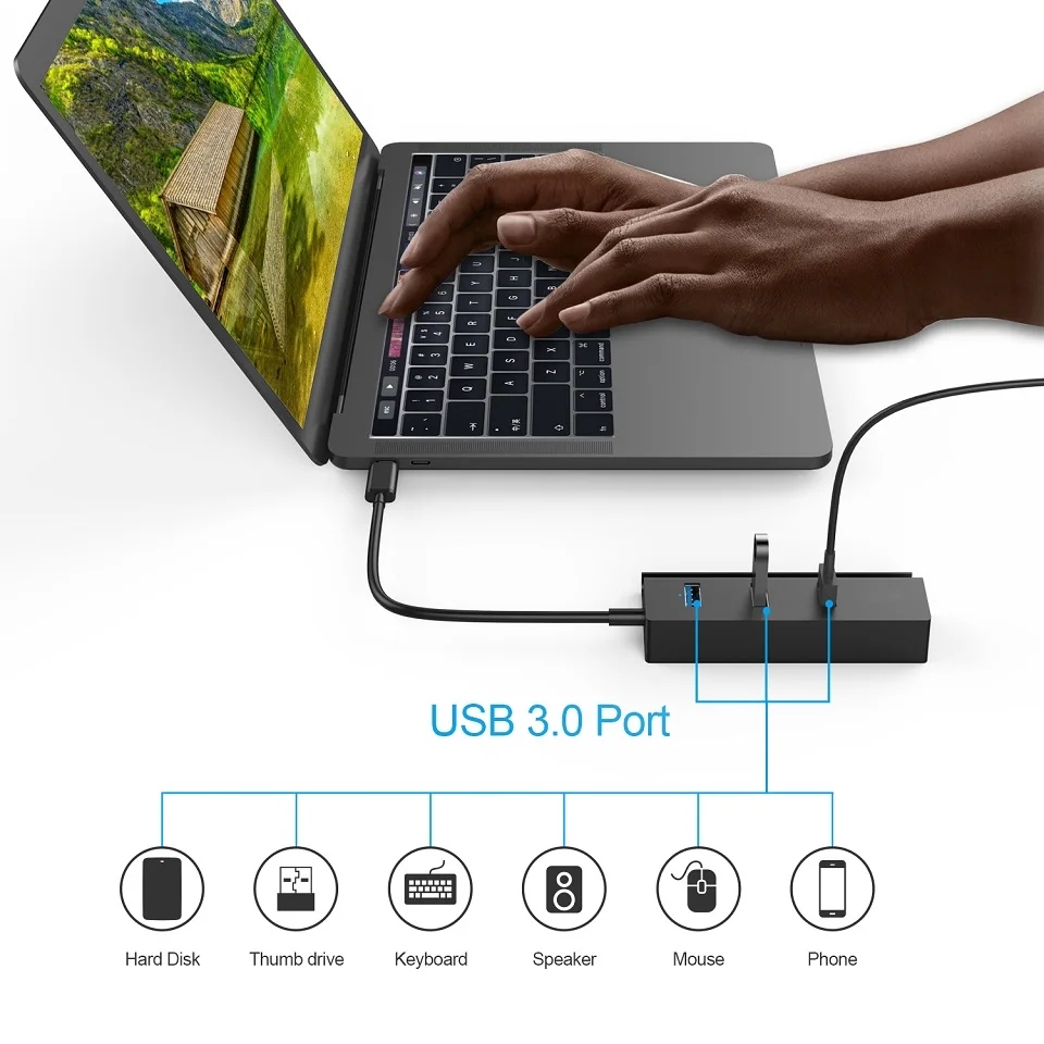 USB 3 1 концентратор с портами держателем для телефона Тип C Гигабитного Ethernet LAN RJ45