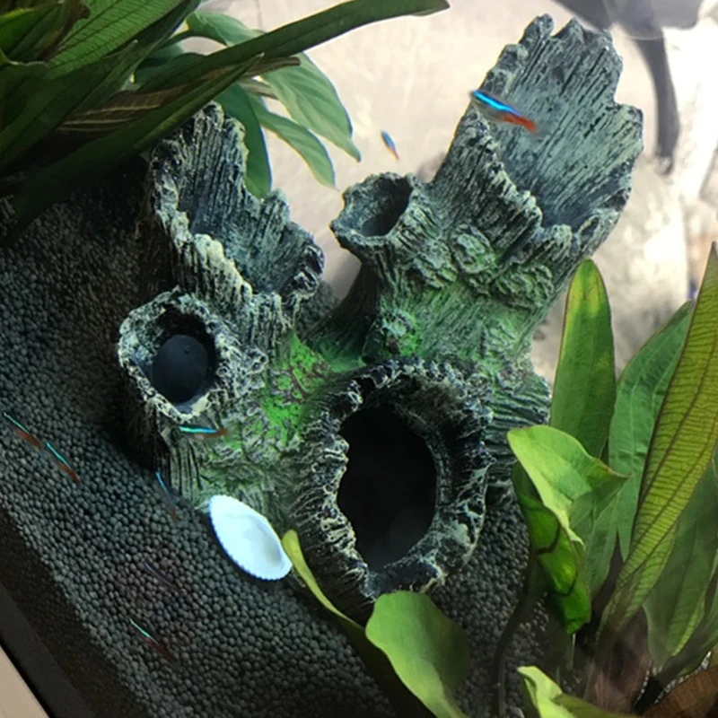 Смола аквариумные украшения Driftwood каменная пещера для креветок рыбы