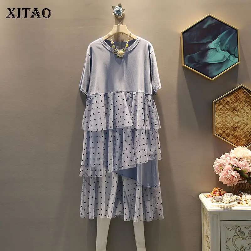[XITAO] 2019 летнее платье в Корейском стиле новые модные Для женщин с О образным