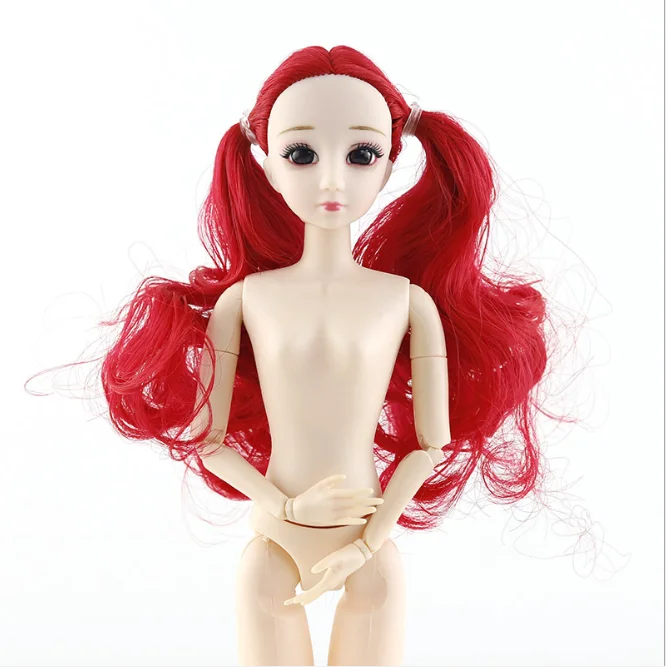 Аксессуары для куклы BJD, голова 3D, голубые и фиолетовые глаза, кудри, прямые волосы, женское обнаженное тело, для 1/6, кукла BJD, подарок для девочки, голова