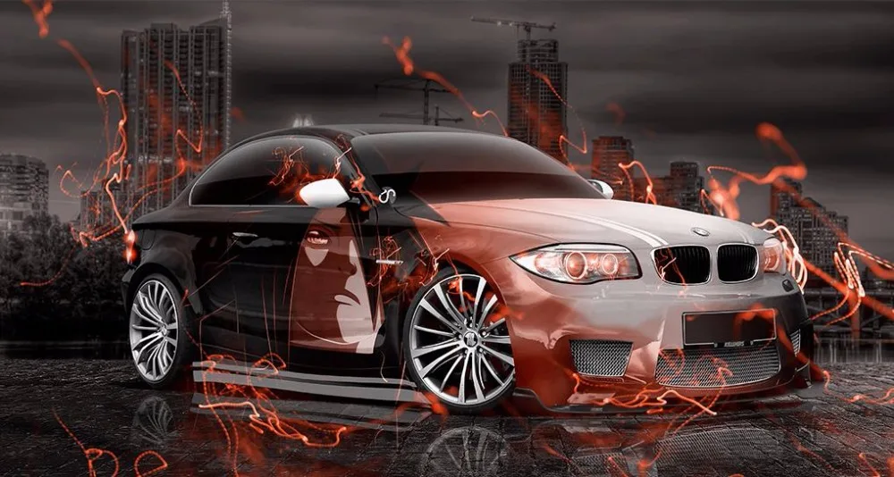 Фото обои спортивный автомобиль для гостиной 3D Настенные обои 3D стереоскопические рабочие фоновые стены