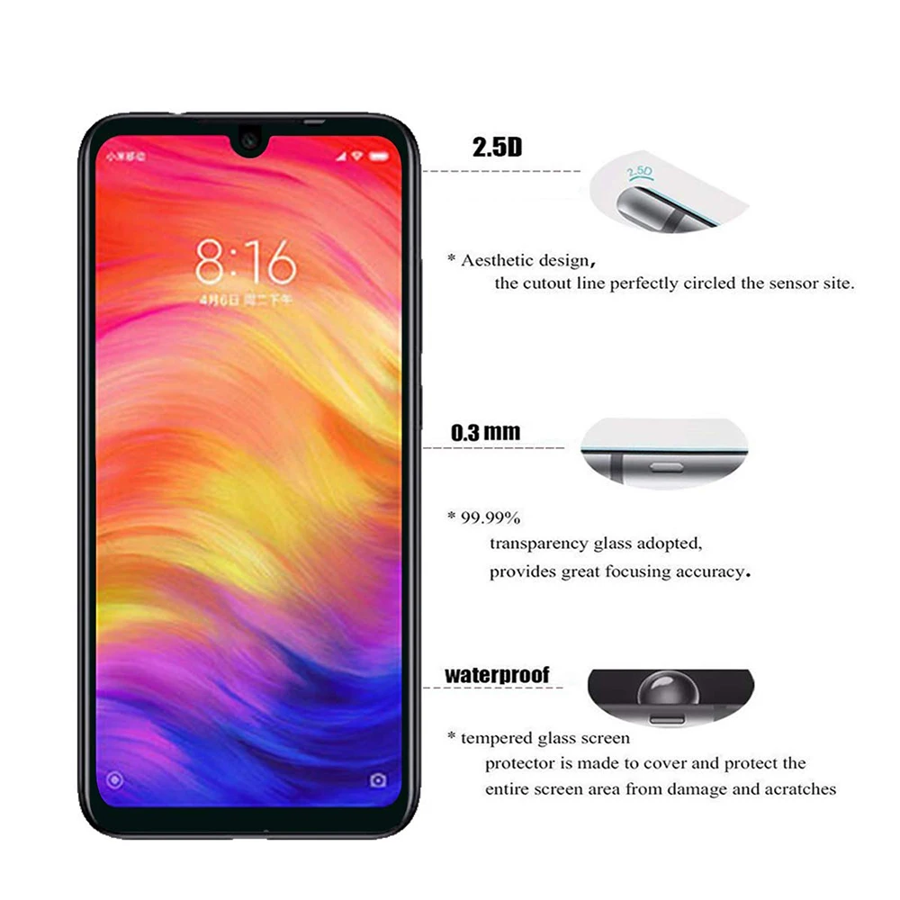 Hsmeilleur Защита экрана для Xiaomi Redmi Note 7 6 5 Mi 9 8 SE A2 полное покрытие закаленное стекло