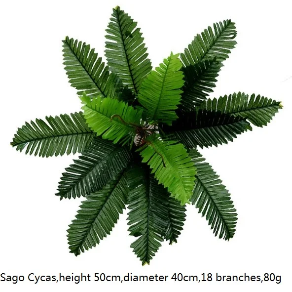 Sago Cycas DIY искусственная пластмассовая трава листья цветы Флорес растения поддельные растения для домашнего магазина сада представить украшение стены - Цвет: Sago Cycas