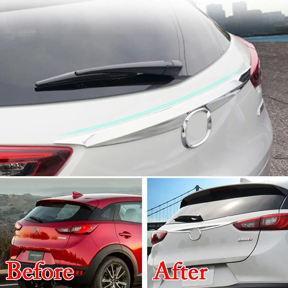 Уход хромированная Задняя Крышка багажника из АБС пластика для Mazda CX3 2016 2018