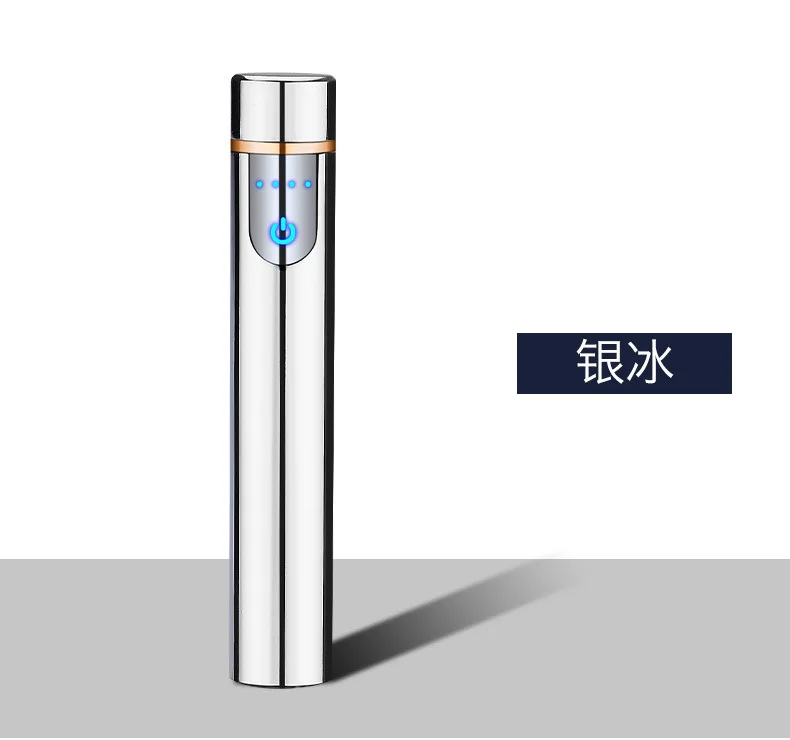 Silver Мини usb зарядка сенсорный экран электронная Вольфрамовая сигарета Электронная зажигалка перезаряжаемая ветрозащитная электрическая зажигалка зажигалки зажигалка usb - Цвет: Silver